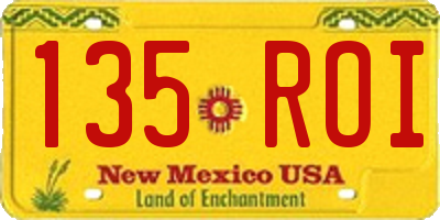 NM license plate 135ROI