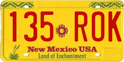 NM license plate 135ROK