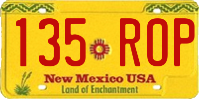 NM license plate 135ROP