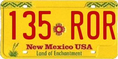 NM license plate 135ROR