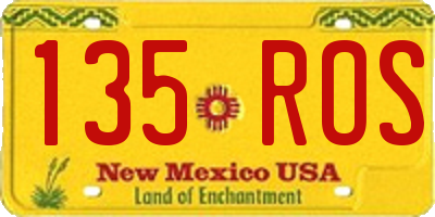 NM license plate 135ROS