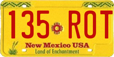 NM license plate 135ROT