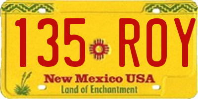 NM license plate 135ROY