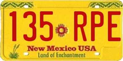 NM license plate 135RPE