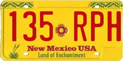 NM license plate 135RPH