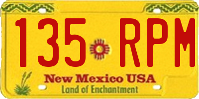 NM license plate 135RPM