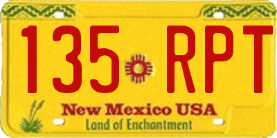 NM license plate 135RPT