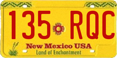 NM license plate 135RQC