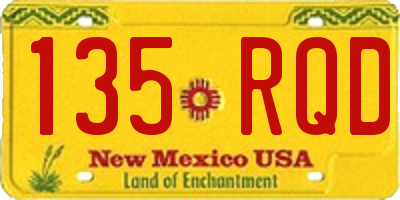 NM license plate 135RQD