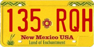 NM license plate 135RQH