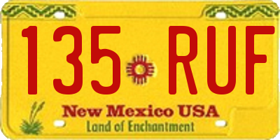 NM license plate 135RUF