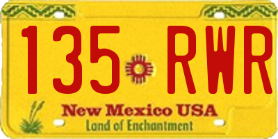 NM license plate 135RWR