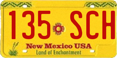 NM license plate 135SCH