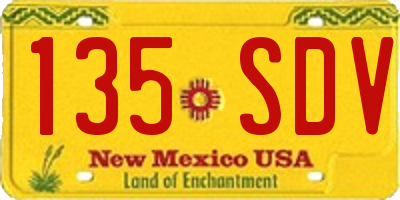 NM license plate 135SDV