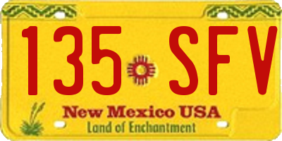 NM license plate 135SFV