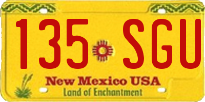 NM license plate 135SGU