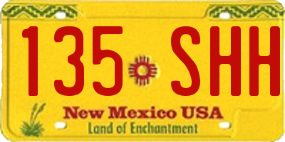 NM license plate 135SHH
