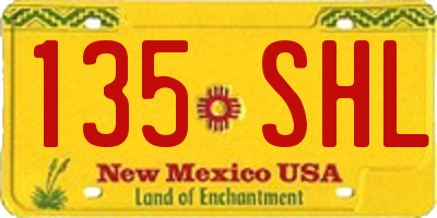 NM license plate 135SHL