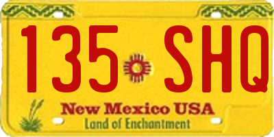 NM license plate 135SHQ