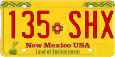 NM license plate 135SHX