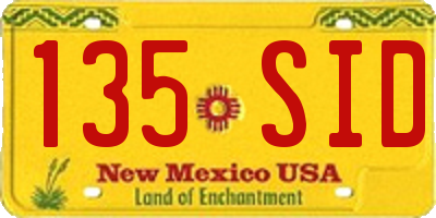 NM license plate 135SID