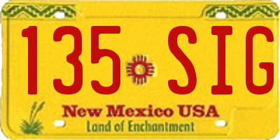 NM license plate 135SIG