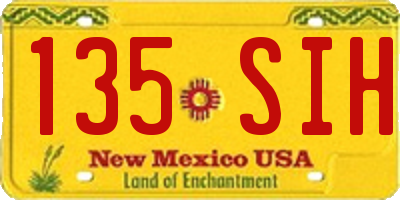 NM license plate 135SIH