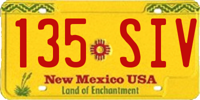 NM license plate 135SIV