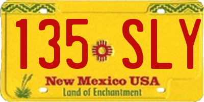 NM license plate 135SLY