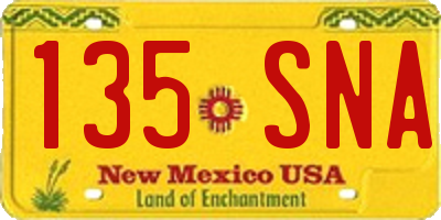 NM license plate 135SNA