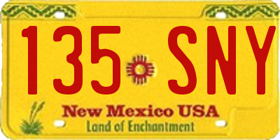 NM license plate 135SNY