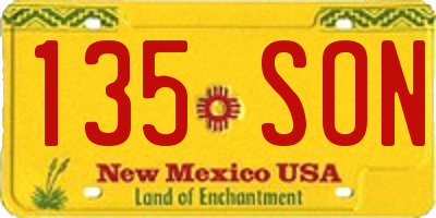 NM license plate 135SON