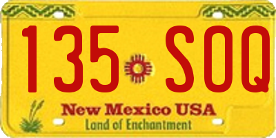 NM license plate 135SOQ
