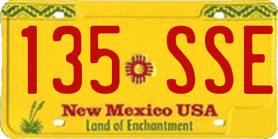 NM license plate 135SSE