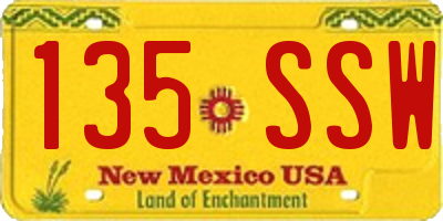 NM license plate 135SSW