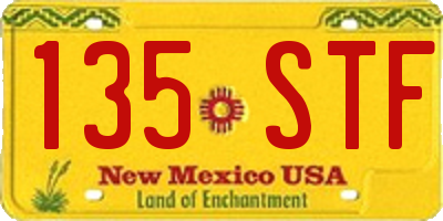 NM license plate 135STF