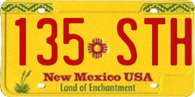 NM license plate 135STH