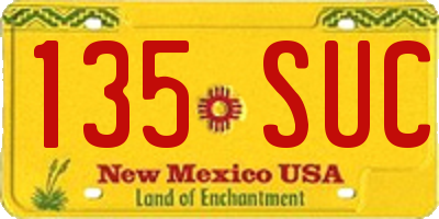 NM license plate 135SUC