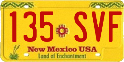 NM license plate 135SVF