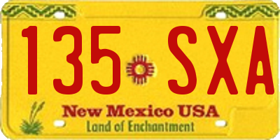 NM license plate 135SXA