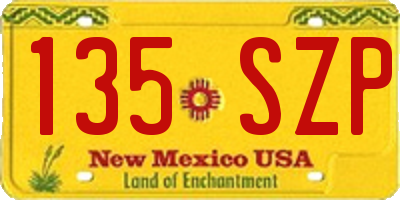 NM license plate 135SZP