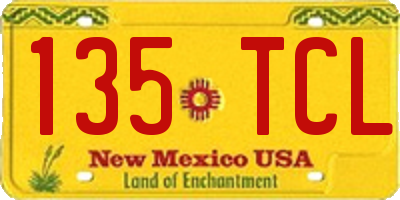 NM license plate 135TCL