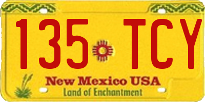 NM license plate 135TCY