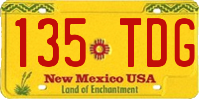 NM license plate 135TDG