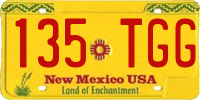 NM license plate 135TGG