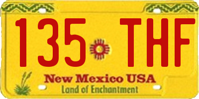 NM license plate 135THF