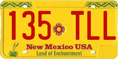 NM license plate 135TLL
