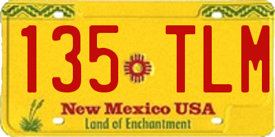 NM license plate 135TLM