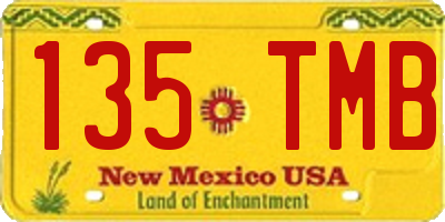 NM license plate 135TMB