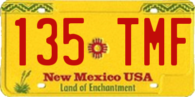 NM license plate 135TMF